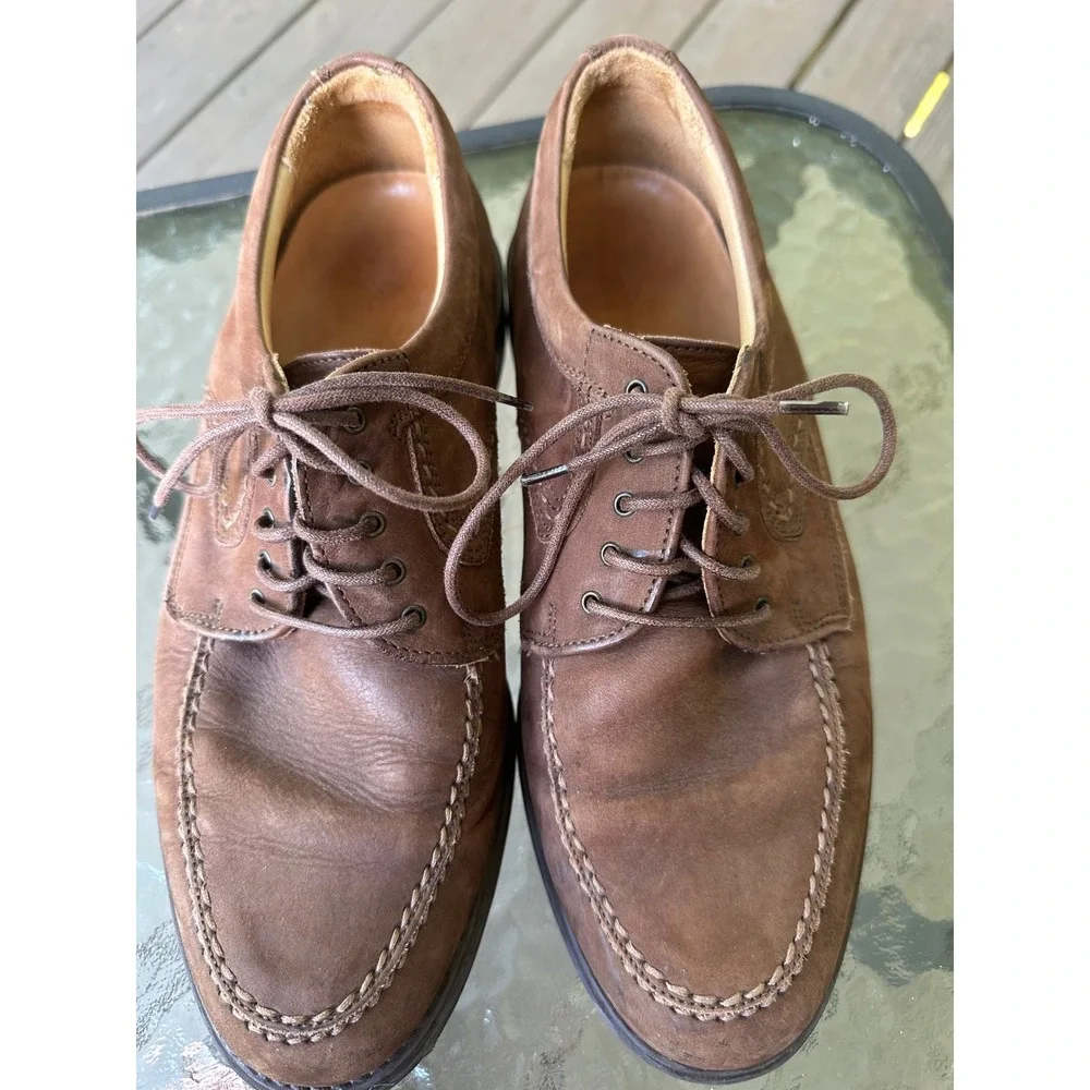 Bostonian Mens Brown Suede Leather Lace Up Oxford Dress Shoes 7W
